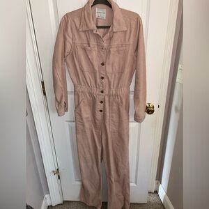 Pink corduroy jumpsuit